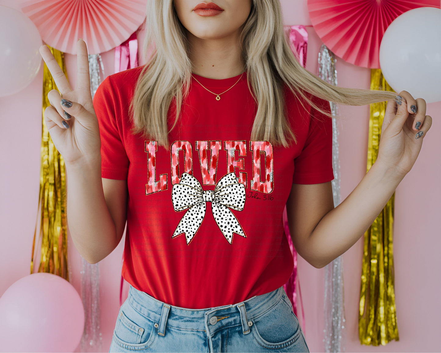 Christian Valentine Shirt – Loved John 3:16 Tee | Faith-Based Valentine Gift | God’s Love Scripture Shirt
